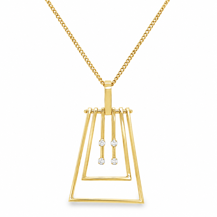 Geometric Moving Diamond Necklace