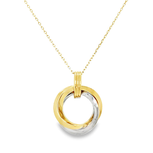 Double Circle Crossover Necklace