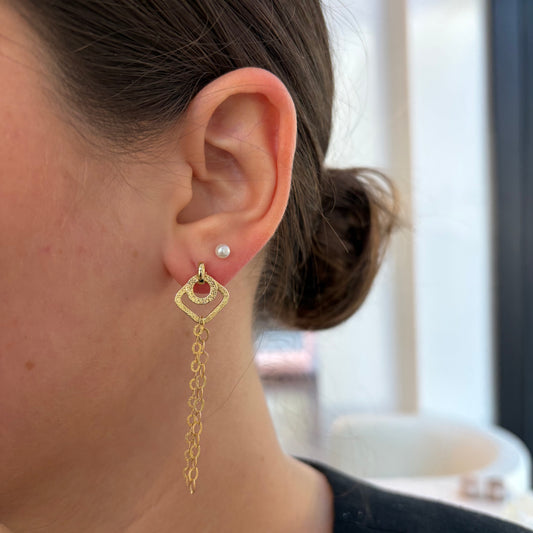 Textured Geometric Dangle Earrings