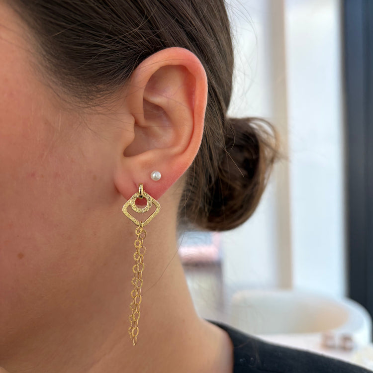 Textured Geometric Dangle Earrings