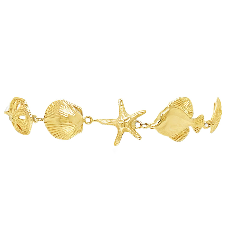 Gold Ocean Charm Bracelet