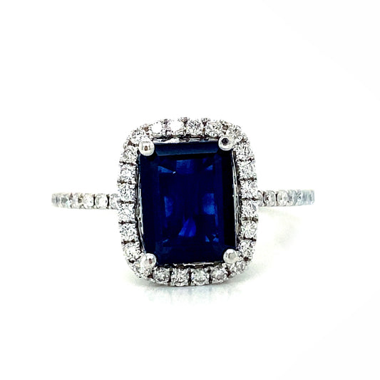 Halo Sapphire & Diamond Ring
