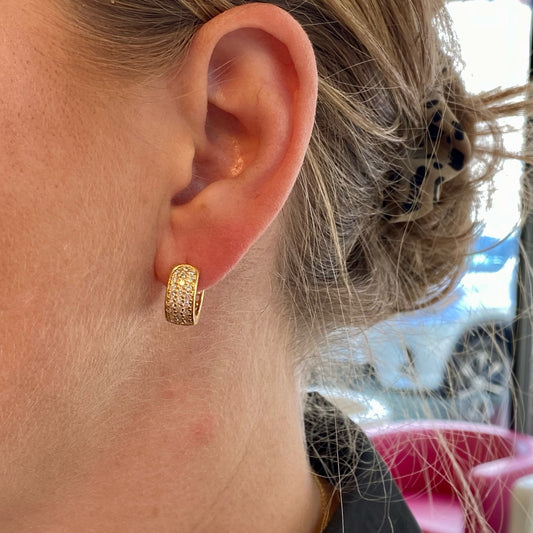 Diamond Huggie Earrings
