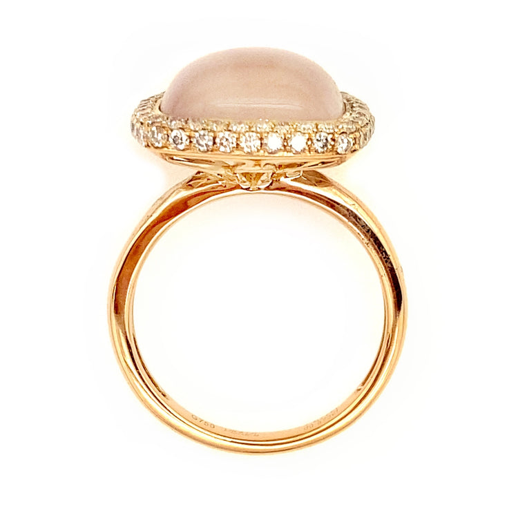 Rose Quartz & Diamond Ring