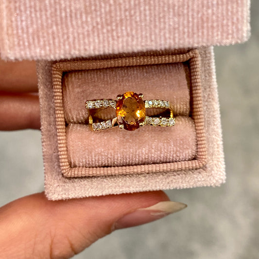 Citrine & Diamond Ring