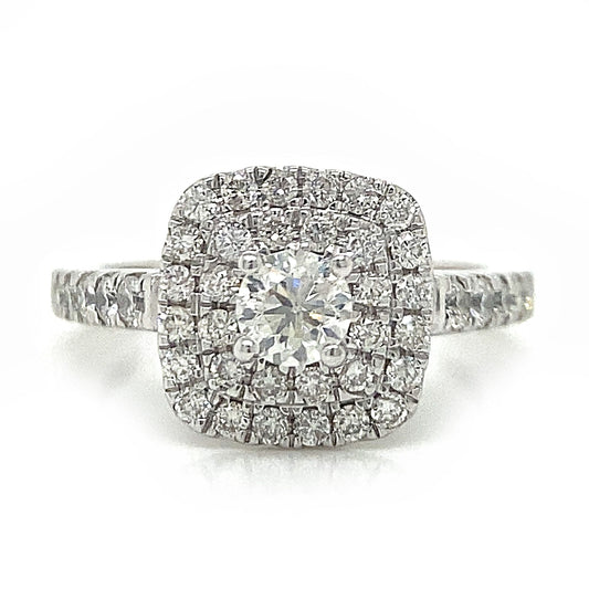 Double Halo Diamond Ring