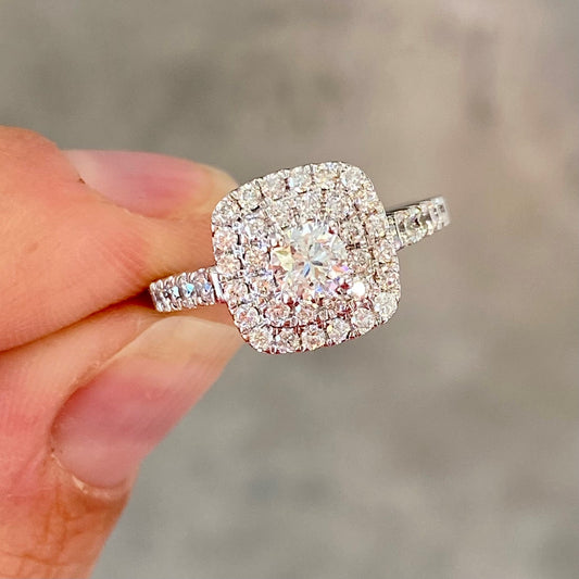 Double Halo Diamond Ring