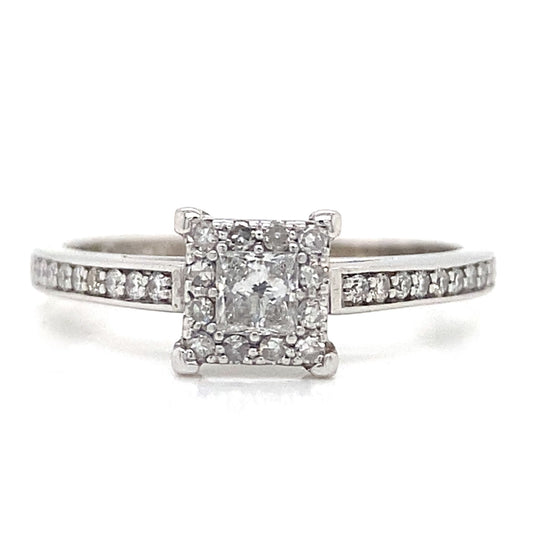 Princess Cut Halo Ring