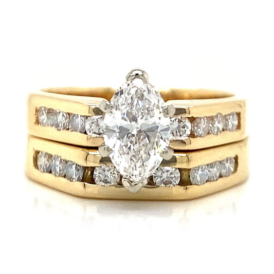 Marquise Diamond Wedding Set