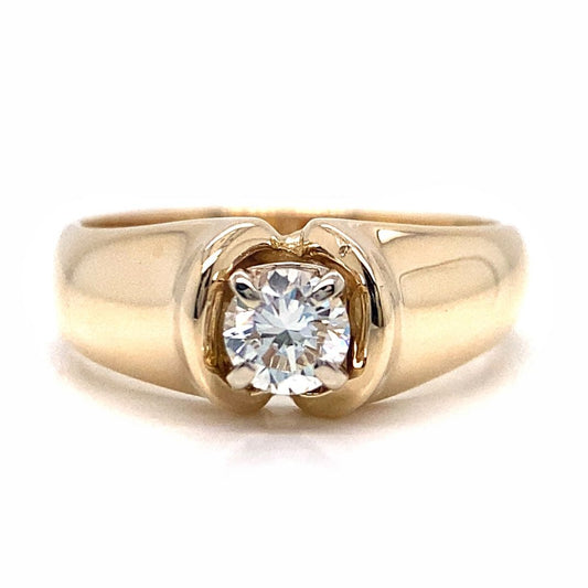 Low Set Diamond Solitaire Ring