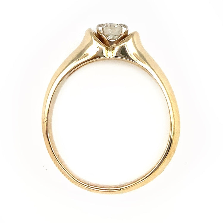 Low Set Diamond Solitaire Ring
