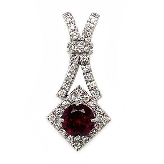 Rhodolite Garnet & Diamond Pendant