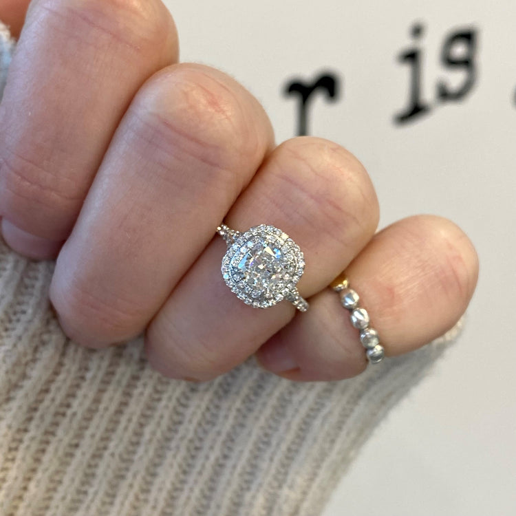 Cushion Cut Halo Diamond Ring by Tiffany & Co.