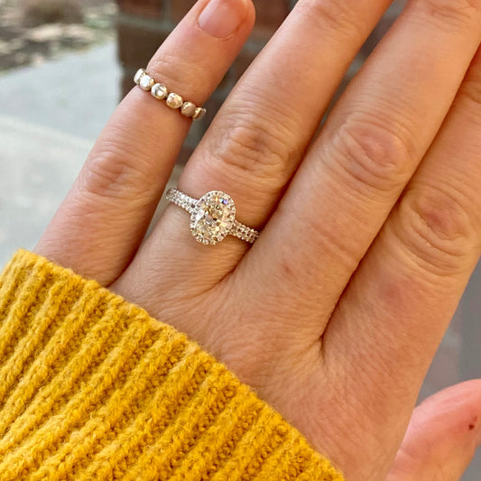 1.33TCW Double Row Split Shank Diamond Ring