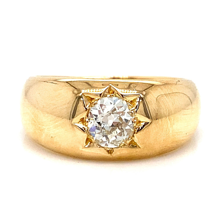 Vintage Style Diamond Star Solitaire Ring