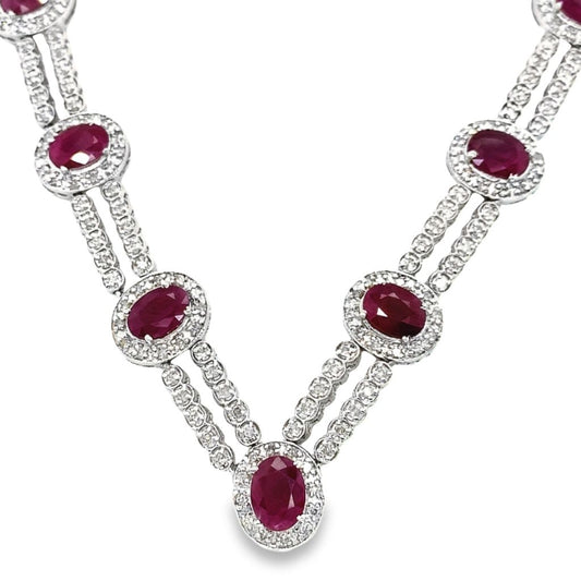Ruby & Diamond Eternity Necklace