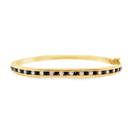 Channel Set Sapphire & Diamond Bangle
