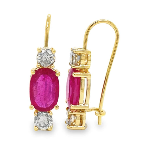 Ruby & Champagne Diamond Earrings