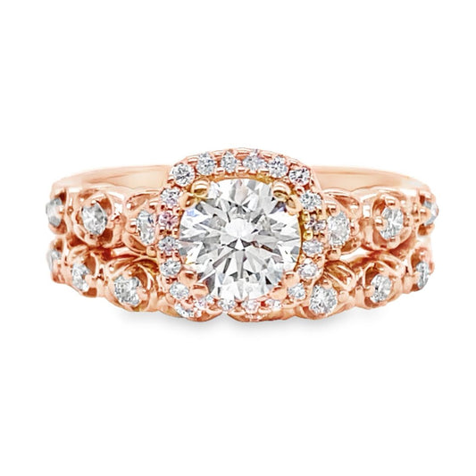 Lab Grown Diamond Halo Wedding Set
