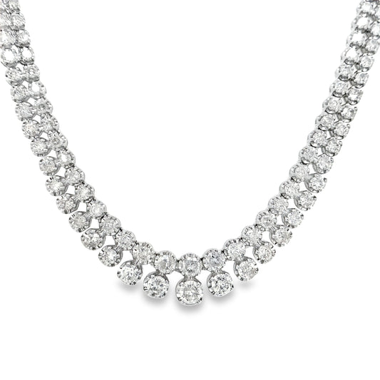 Double Row Diamond Riviera Necklace