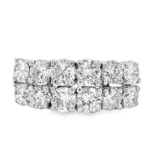 2.10TCW Double Row Diamond Ring