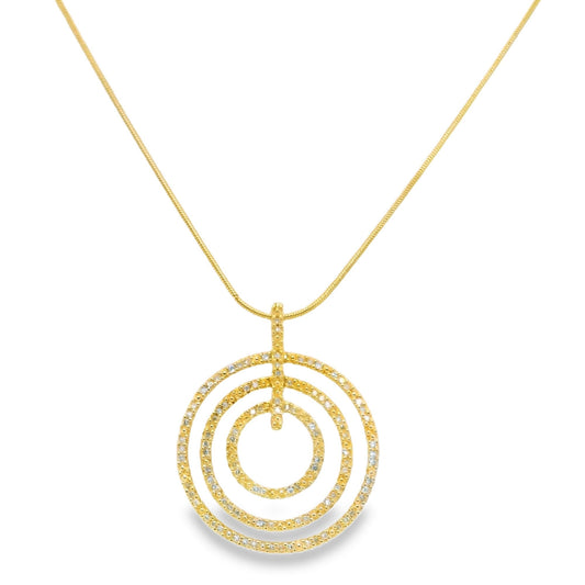Triple Circle Diamond Necklace