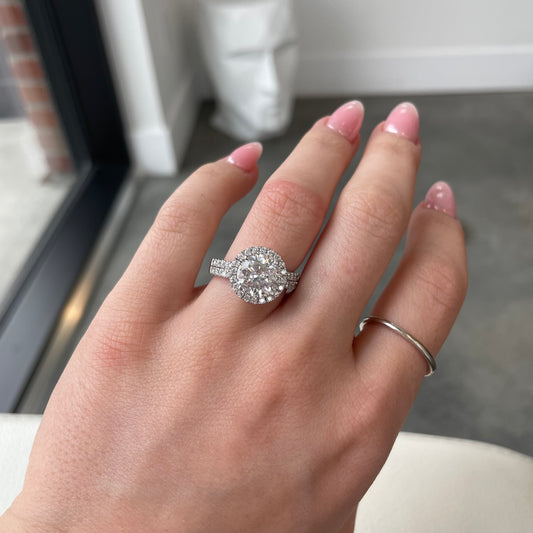3.62TCW Diamond Halo Ring