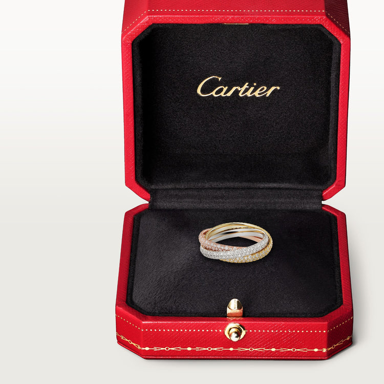 Pave Trinity Rolling Rings by Cartier