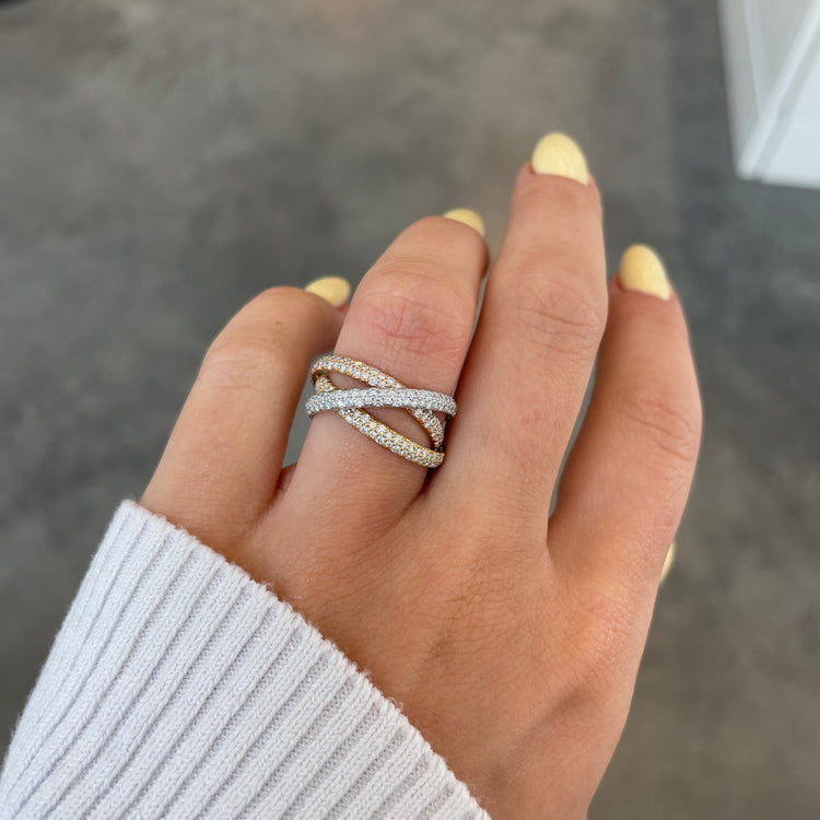 Pave Trinity Rolling Rings by Cartier