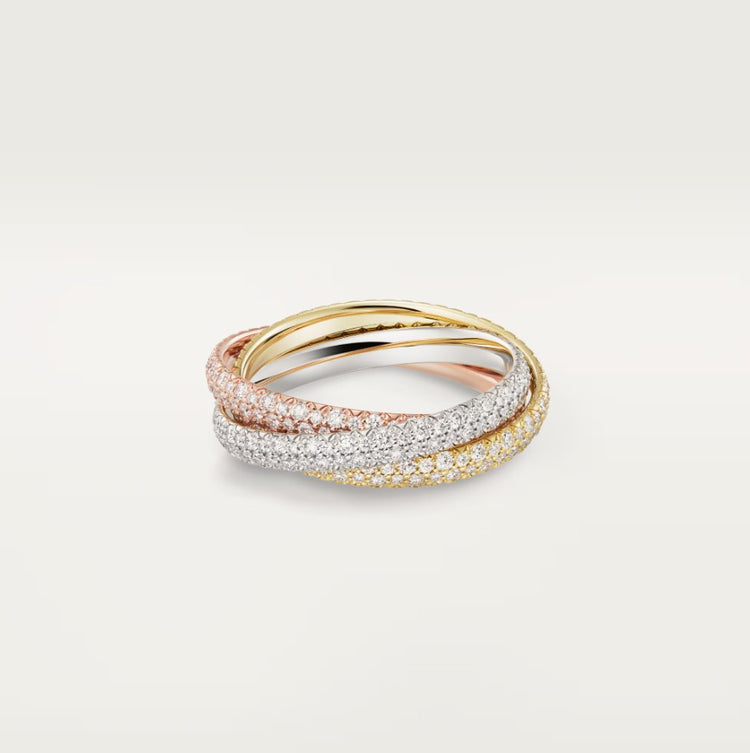 Pave Trinity Rolling Rings by Cartier