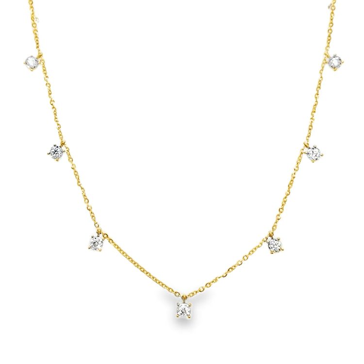 Illusion Set Diamond Station Necklace