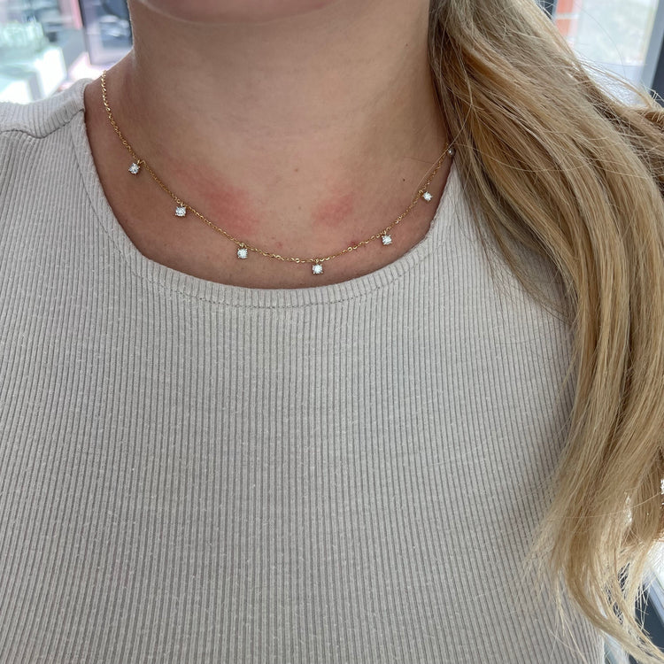 Illusion Set Diamond Station Necklace