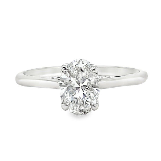 Lab Grown Oval Solitaire Ring by Kirk Kara
