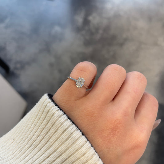 Lab Grown Oval Solitaire Ring by Kirk Kara
