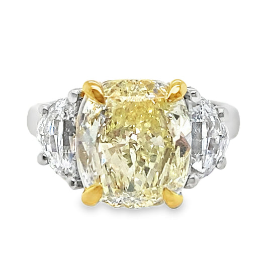 4.50TCW Natural Yellow Diamond Ring
