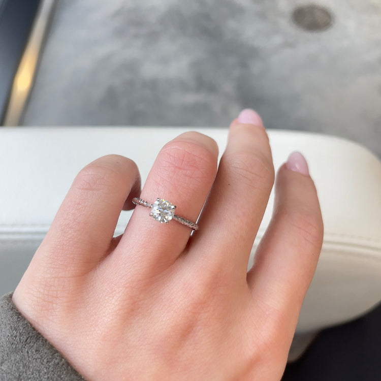 English Cut Diamond Solitaire Ring by Kirk Kara