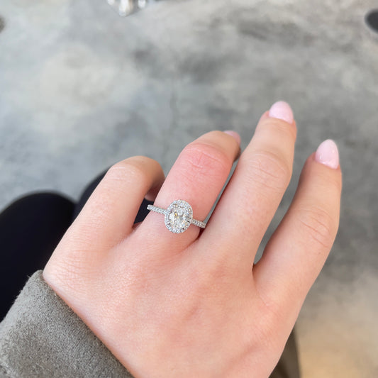 Oval Lab Grown Diamond Halo Ring