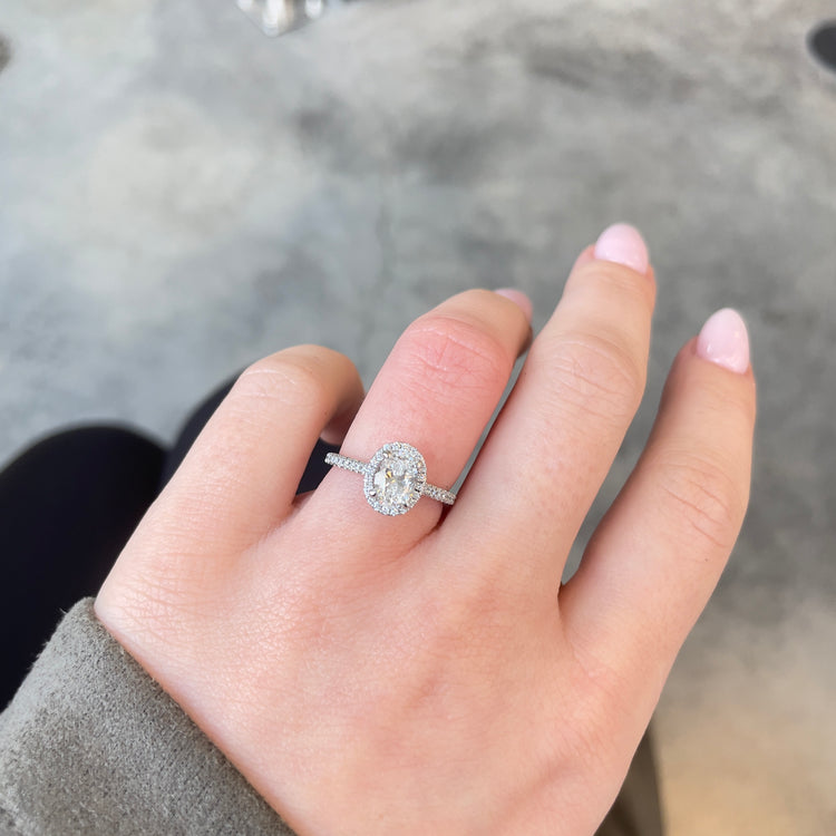 Oval Lab Grown Diamond Halo Ring