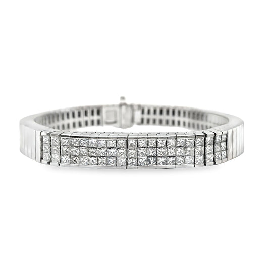 3.00TCW Invisible Set Diamond Bracelet