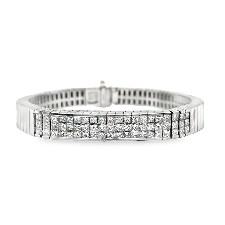 3.00TCW Invisible Set Diamond Bracelet