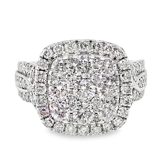 2.00TCW Cushion Shaped Custer Ring