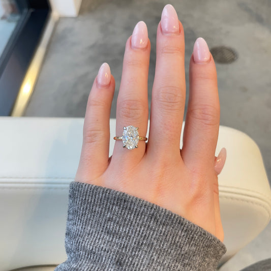 2.86CT Oval Lab Grown Solitaire Ring