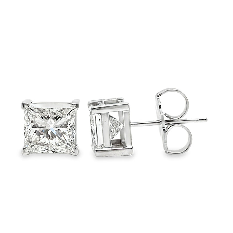 4.87TCW Princess Cut Diamond Studs