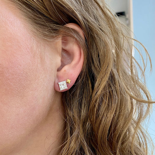 4.87TCW Princess Cut Diamond Studs