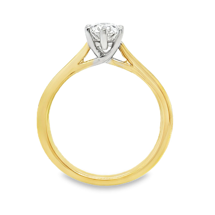 6 Prong Oval Cut Diamond Solitaire Ring