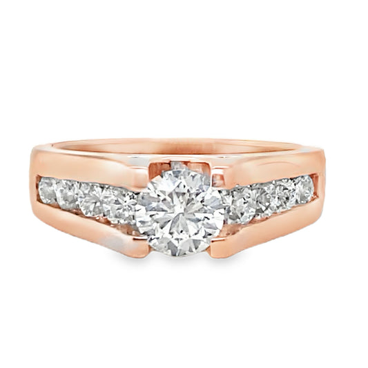 Rose Gold Low Set Diamond Ring