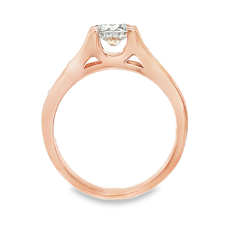 Rose Gold Low Set Diamond Ring