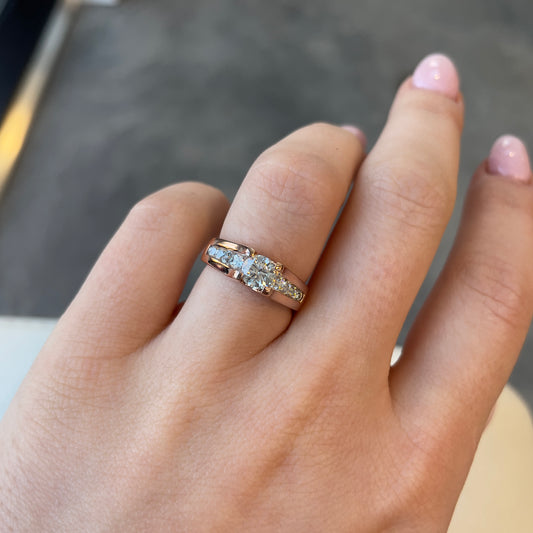 Rose Gold Low Set Diamond Ring