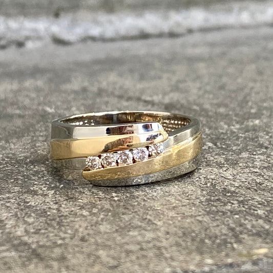 Two Tone Diamond Bypass Band