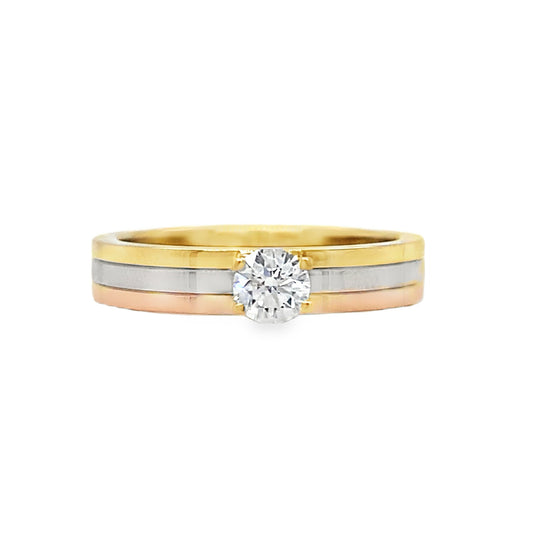 Tri Gold Diamond Ring by Cartier